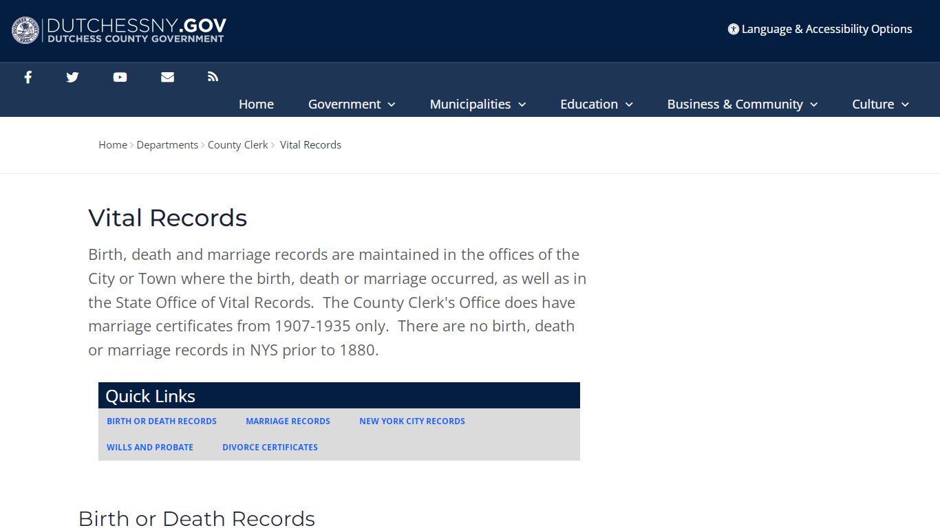 Vital Records - Dutchess County Government